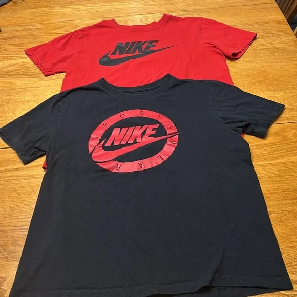 Two Nike Men’s Tee Shirts with Red and Black Logos - Picture 5 of 8